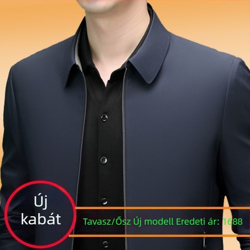 A Fan Chao férfi őszi-téli középkorú férfi kiváló minőségű ballonkabátjának koreai változata, polár béléssel, újfajta vezetési stílus, szabadidős adminisztráció.