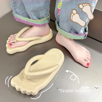 Határokon átnyúló eva flip-flop női nyári viselet, hálós, piros strandcipő, puha talppal, csúszásgátló, vastag talppal, klipszes, nagykereskedelemben