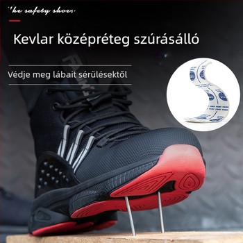 Férfi munkavédelmi cipők, könnyű, dezodoráló, ütésálló, átszúrásbiztos, acélbetétes orrmerevítő, kényelmes, lélegző, munkabiztonsági, női téli kopásállóság
