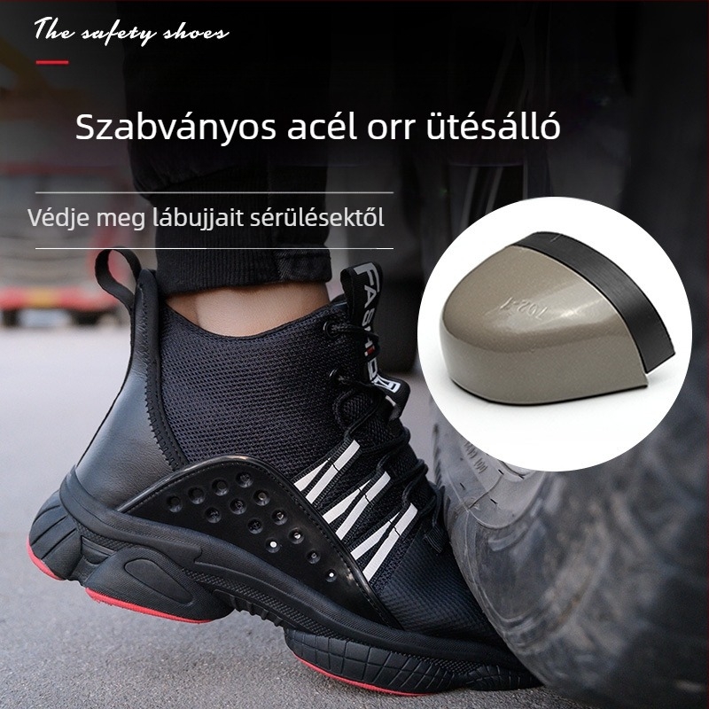 Férfi munkavédelmi cipők, könnyű, dezodoráló, ütésálló, átszúrásbiztos, acélbetétes orrmerevítő, kényelmes, lélegző, munkabiztonsági, női téli kopásállóság