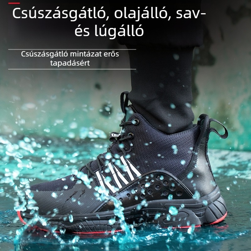 Férfi munkavédelmi cipők, könnyű, dezodoráló, ütésálló, átszúrásbiztos, acélbetétes orrmerevítő, kényelmes, lélegző, munkabiztonsági, női téli kopásállóság