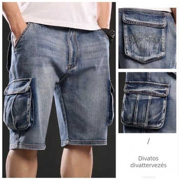 Nyári divatos funkcionális egyenes szerszámos rövidnadrág férfi dizájn érzéki divatos márka szabadtéri sportok ötpontos farmer férfi ruházat