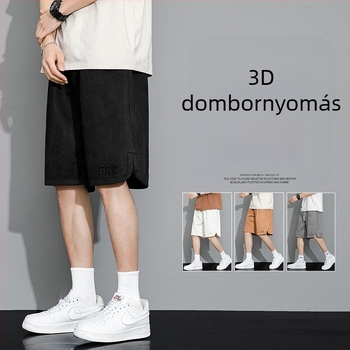 Férfi lezser rövidnadrág, nyári vékony fazon, laza szabású, plus size, extra nagy, jégselyem sportnadrág, lezser divatos nadrág