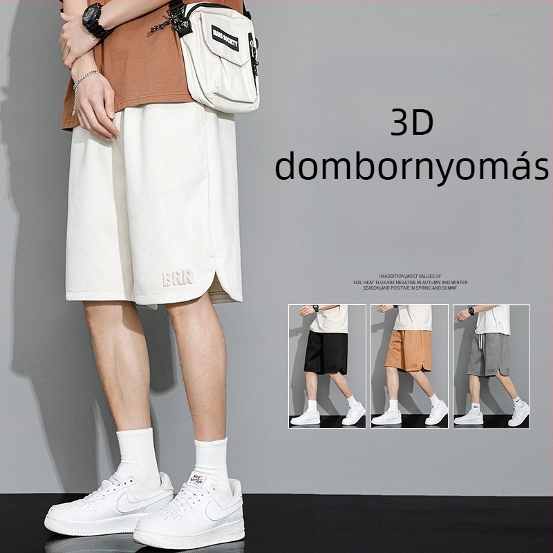 Férfi lezser rövidnadrág, nyári vékony fazon, laza szabású, plus size, extra nagy, jégselyem sportnadrág, lezser divatos nadrág