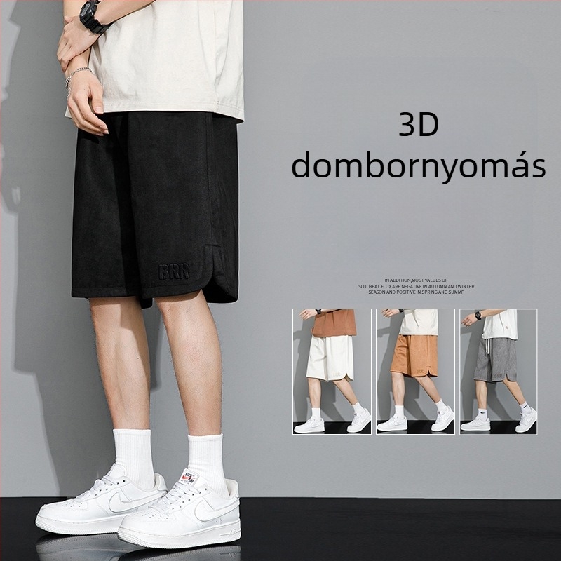 Férfi lezser rövidnadrág, nyári vékony fazon, laza szabású, plus size, extra nagy, jégselyem sportnadrág, lezser divatos nadrág