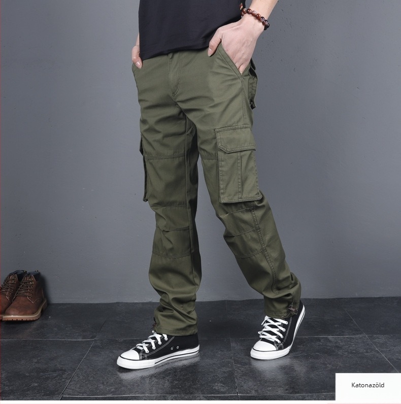 Őszi és téli kültéri új férfi nadrág lezser nadrág többzsebes overall férfi bő egyenes plus size divattrend