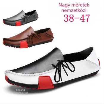 AliExpress 2019 tavaszi és őszi új Tods férfi kézzel készített lélegző plus size bőrcipő 47-es 188-as méretben, külkereskedelmi férfi cipő
