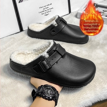 Külkereskedelmi pamut papucsok Férfi téli meleg beltéri férfi Birkenth Baotou otthoni pamut papucsok háztartási egyszerű gyapjú papucsok
