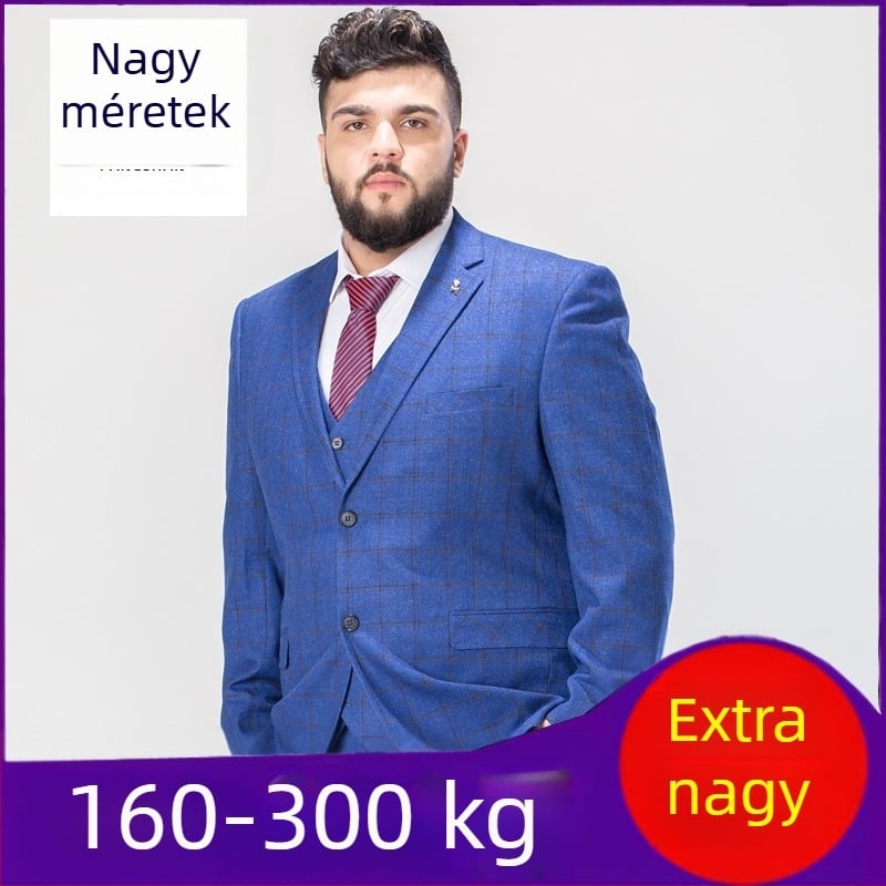 Nagy méretű férfi laza őszi-téli középkorú lezser üzleti öltöny plus size kövér férfi koreai stílusú jóképű öltönyfelső