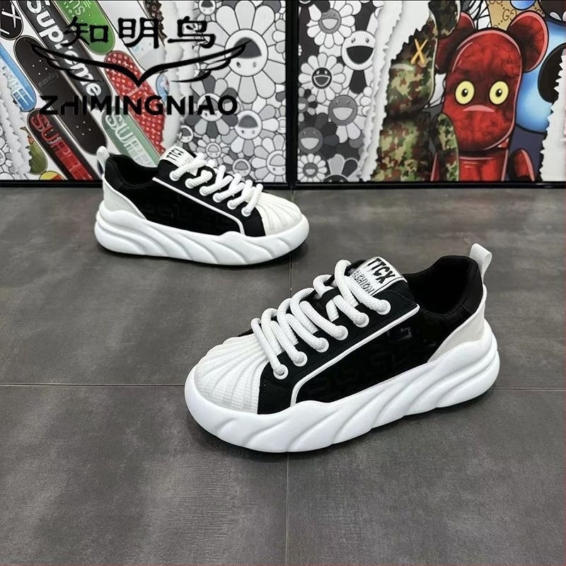 Határokon átnyúló cipők Férfi 2024 nyári lélegző hálós kagylófejű férfi cipők vastag talpú sportcipők Torre cipők Férfi divatos alkalmi cipők