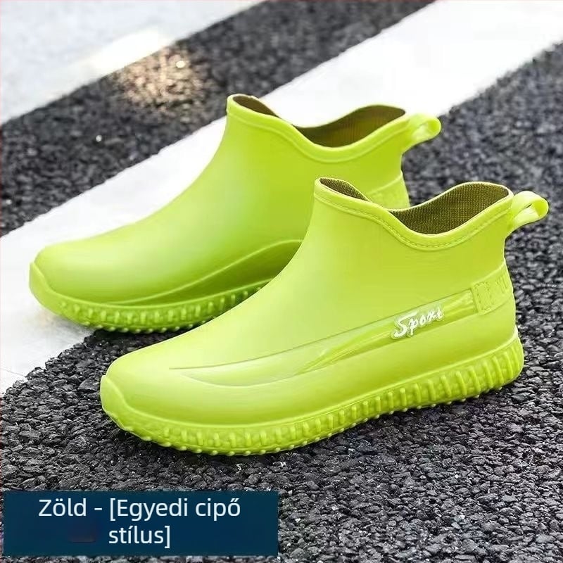 Rövid, vízálló, gyapjúval bélelt férfi cipő, kültéri horgászcipő, konyhai, építkezési gumicsizma, felnőtt, csúszásmentes férfi gumicsizma, téli
