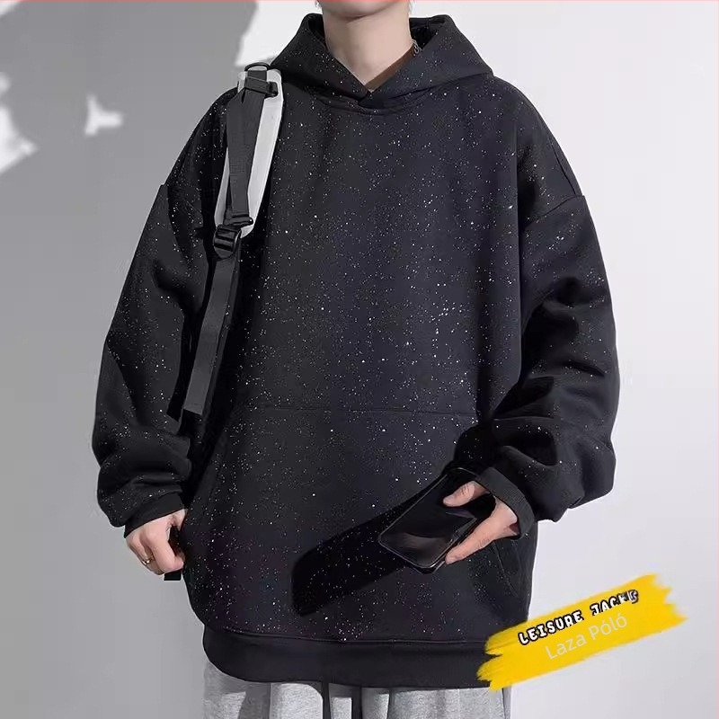 Őszi és téli K-stílusú divatos márkás pulóverek férfiaknak, divatos bársony pulóverek férfiaknak, laza, kapucnis, babaváró pulóverek férfiaknak