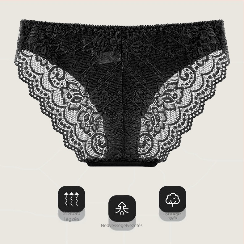 Határokon átnyúló jégselyem varrat nélküli alsónemű női alacsony derekú, meztelen, szexi, csipkés, pamut, lélegző, plus size alsó