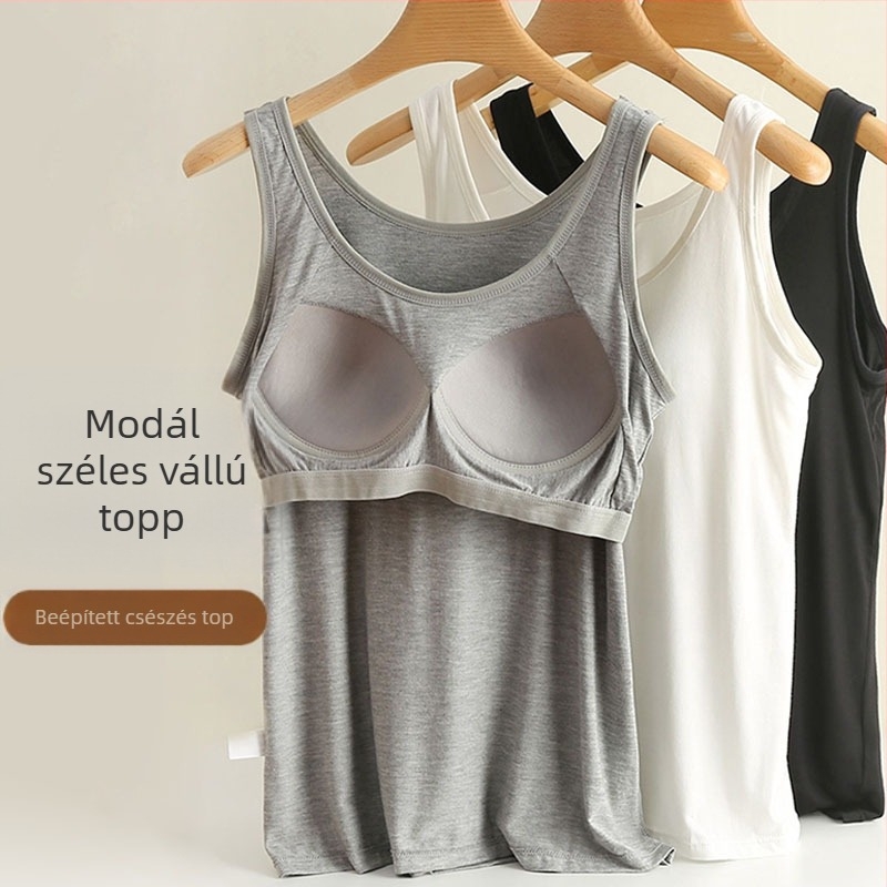 Zsír hozzáadása a 200 kg-os zsír méretének növeléséhez, gyönyörű hátbetéttel. Női modális mellény mellkasi párnával, integrált hátrésszel.