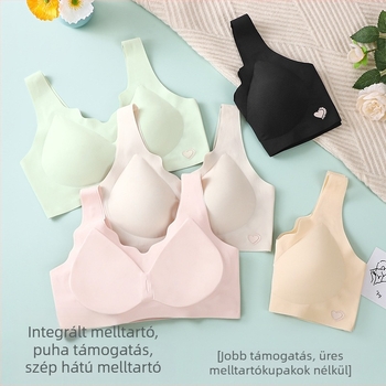 Nem nyomot hagyó Beauty Back alsónemű Női puha tartású latex vékony push-up megereszkedésgátló, nem perem nélküli, egyrészes, fix kosaras melltartó