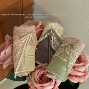 Szexi csipke szatén női alsónemű szexi üreges tiszta vágy hálós csipke masni alsó pamut ágyék