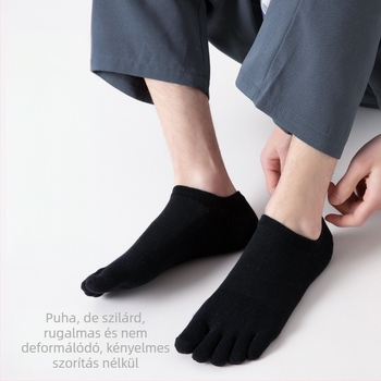Ötujjas zokni férfi nyári zokni dezodor izzadságelnyelő antibakteriális nyári hálós lélegző ötujjas hasított orrú férfi csónakzokni