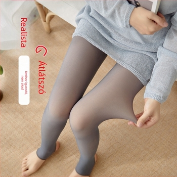 Határokon átnyúló felsőruházat ősszel és télen, műáttetsző, áttetsző, nagy méretű leggings, plusz bársony, stewardess, szürke csupasz lábak, vastagított harisnyanadrág