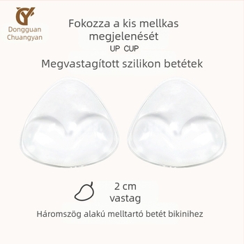 Fürdőruha bikini szilikon mellkasbetét vastagított push-up mellkast feltáró nagy úszómellény kis melltartó női alsónemű párna