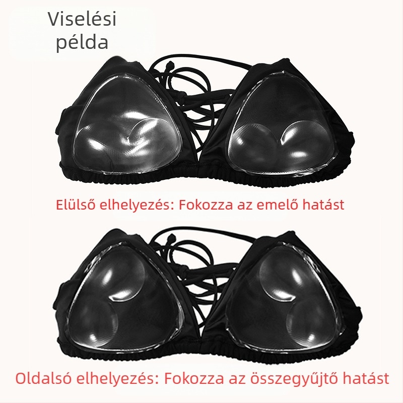 Fürdőruha bikini szilikon mellkasbetét vastagított push-up mellkast feltáró nagy úszómellény kis melltartó női alsónemű párna