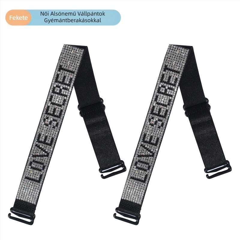 Szexi strasszos alsónemű vállpántos, vékony övvel, gyémántos melltartópánttal, csúszásgátló, állítható, szabadon álló ruha