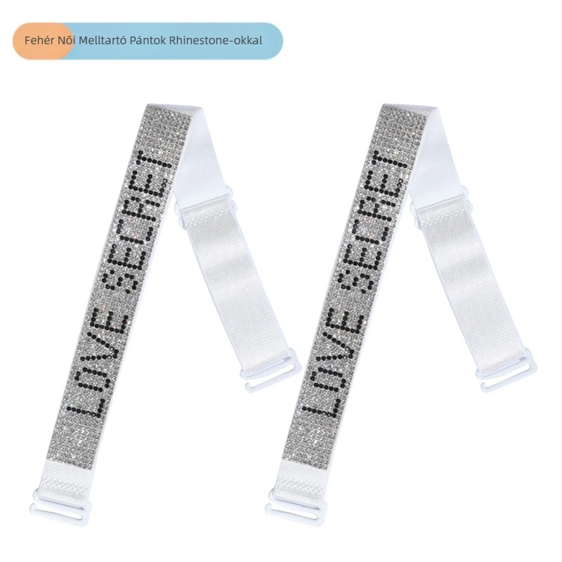 Szexi strasszos alsónemű vállpántos, vékony övvel, gyémántos melltartópánttal, csúszásgátló, állítható, szabadon álló ruha