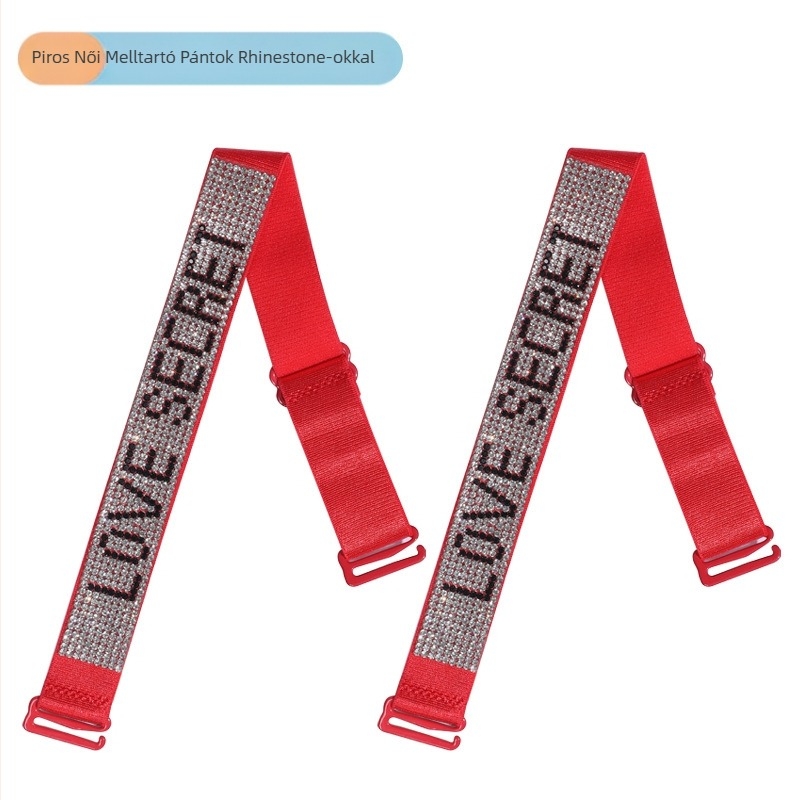 Szexi strasszos alsónemű vállpántos, vékony övvel, gyémántos melltartópánttal, csúszásgátló, állítható, szabadon álló ruha