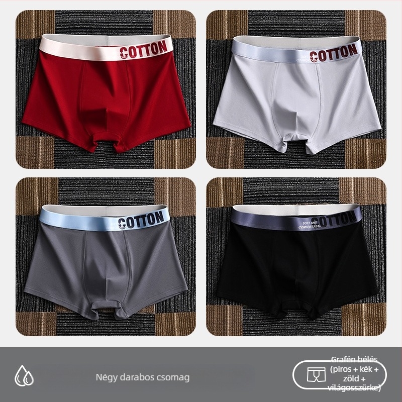 Yalu női alsónemű férfi boxeralsó pamut boxeralsó pamut rövidnadrág fejrész antibakteriális ágyéknadrág izzadságelnyelő plus size