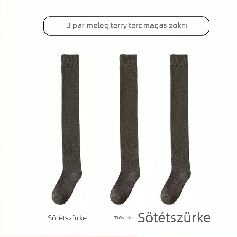 Férfi harisnyák, térdzoknik, gyapjúval bélelt, vastagított, meleg térdvédő zoknik, középkorúaknak és időseknek, hosszú, magasszárú zoknik
