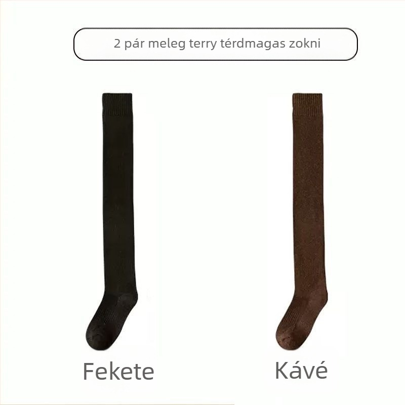 Férfi harisnyák, térdzoknik, gyapjúval bélelt, vastagított, meleg térdvédő zoknik, középkorúaknak és időseknek, hosszú, magasszárú zoknik