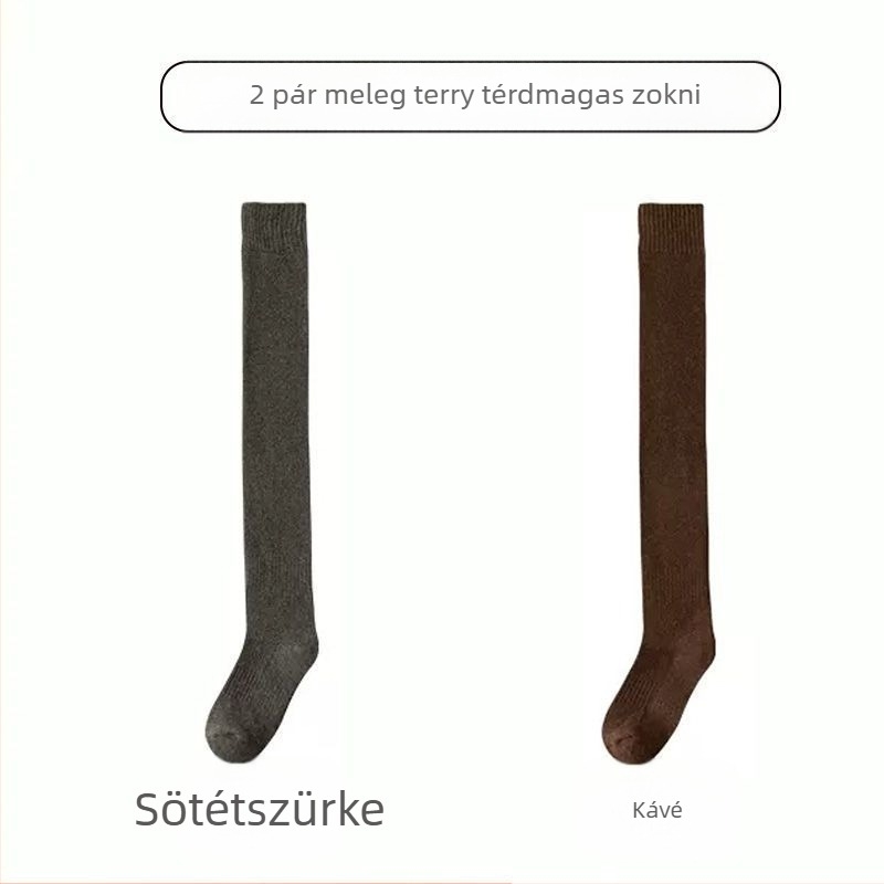 Férfi harisnyák, térdzoknik, gyapjúval bélelt, vastagított, meleg térdvédő zoknik, középkorúaknak és időseknek, hosszú, magasszárú zoknik