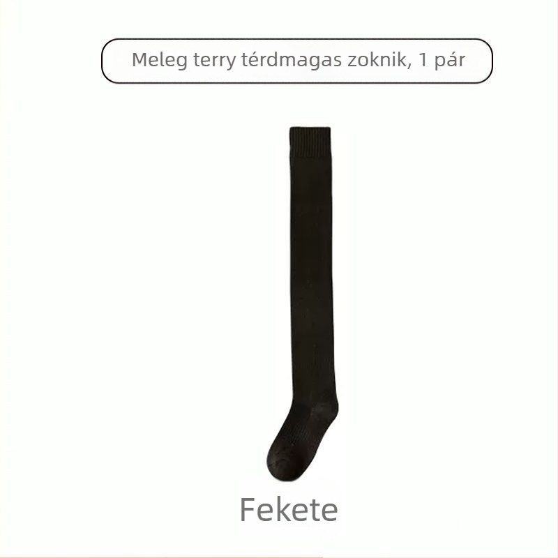 Férfi harisnyák, térdzoknik, gyapjúval bélelt, vastagított, meleg térdvédő zoknik, középkorúaknak és időseknek, hosszú, magasszárú zoknik