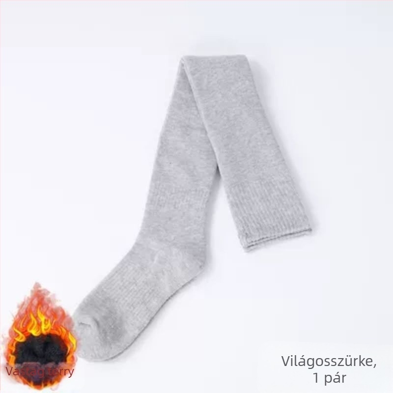 Férfi harisnyák, térdzoknik, gyapjúval bélelt, vastagított, meleg térdvédő zoknik, középkorúaknak és időseknek, hosszú, magasszárú zoknik