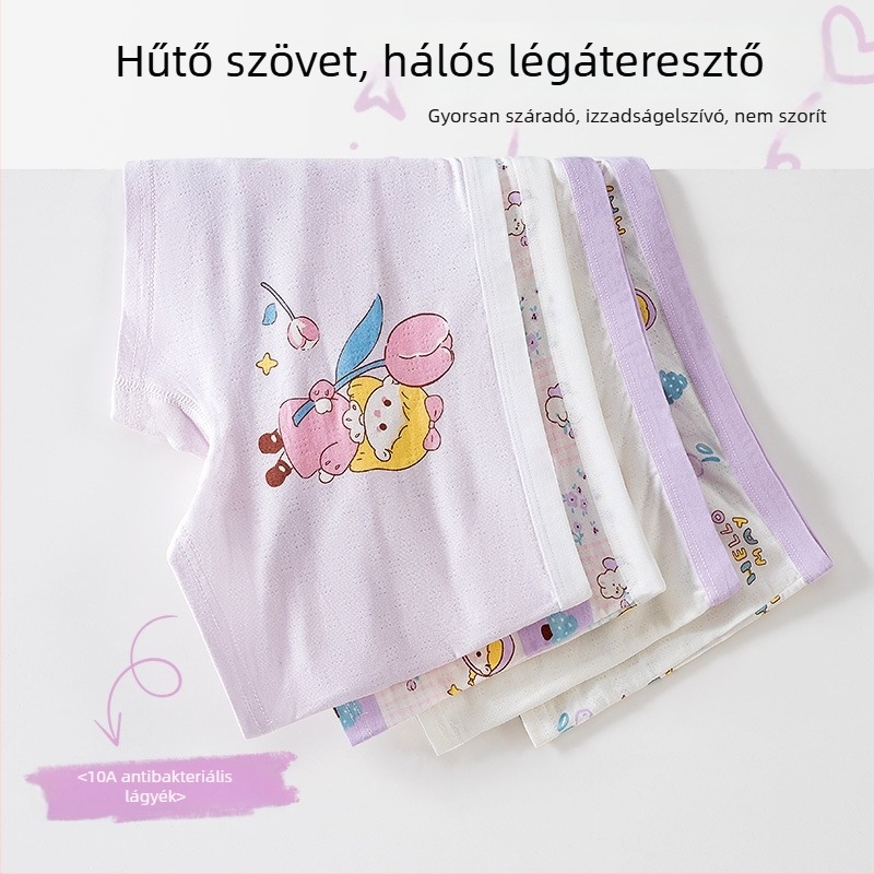 Gyerek alsónemű, baba boxeralsó, antibakteriális, lélegző, fésült pamut rövidnadrág fiúknak és lányoknak, közepes és nagy méretű gyermek boxeralsó