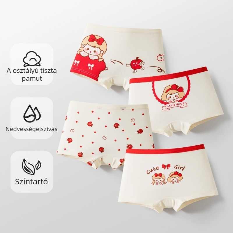 Gyerek alsónemű, baba boxeralsó, antibakteriális, lélegző, fésült pamut rövidnadrág fiúknak és lányoknak, közepes és nagy méretű gyermek boxeralsó