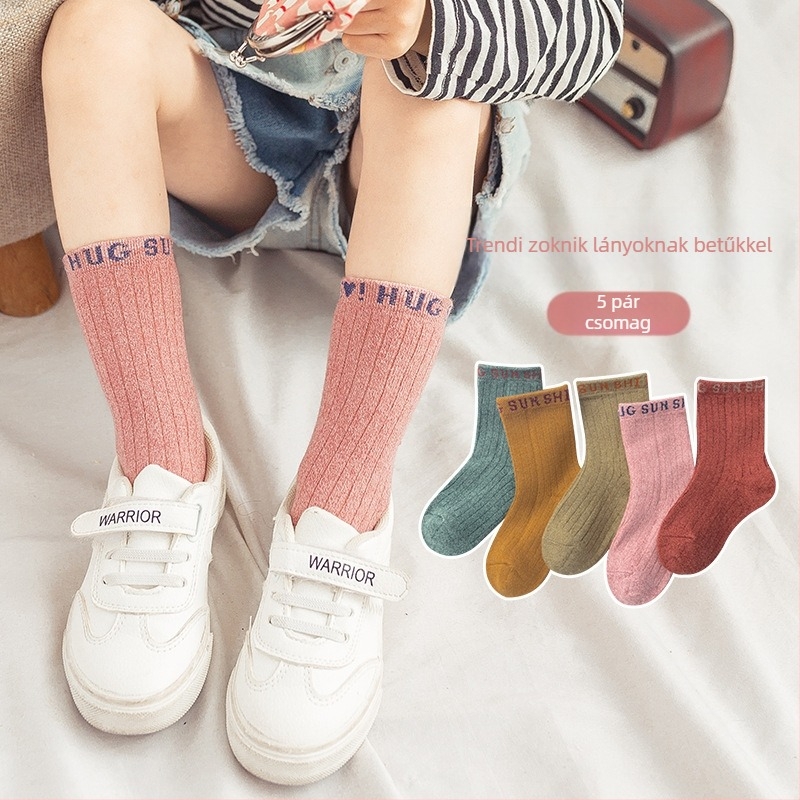 Őszi és téli gyermek lábszárközépig érő zokni fiúknak és lányoknak Gyermek fésült pamut rajzfilm dinoszaurusz baba zokni diákzokni nagykereskedelemben