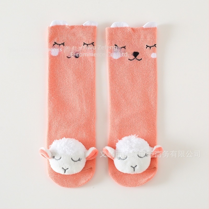 Gyerekzokni fiúknak és lányoknak, térdig érő, hosszú, csúszásgátló babazokni, baba sztereó rajzfilmfigurás pamutzokni, baba térdvédő harisnya