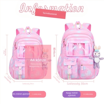 Új iskolatáska általános iskolásoknak, női 1-6. osztályosoknak, könnyű, gerincvédővel és könnyű, nyitott ajtós, fantázia mintás hűtőszekrénybe való gyerek hátizsák