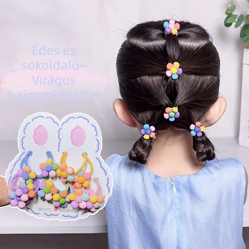 Lányoknak való biztonsági puha ragasztós virágfej kötél, édes aranyos virág, a virág nem fáj, hajkötél, baba masni, hajgyűrű
