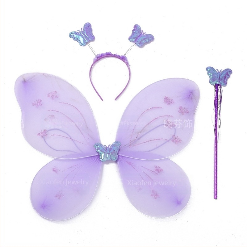 New Wings Butterfly Gyermek hátdísz varázspálca fejdísz virág tündér játék gyermek háromrészes szett gyári nagykereskedelem