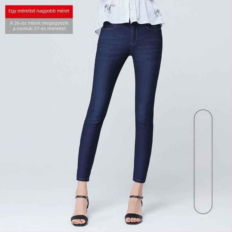 Női nadrágok egy generációja tavaszra és nyárra New Ice Silk vékony farmer női magas derekú rugalmas leggings 0150