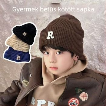 Őszi és téli újdonságok gyerekeknek, meleg sapkák fiúknak és lányoknak, vastag kötött sapkák, stílusos baba sapkák, téli kötött sapkák