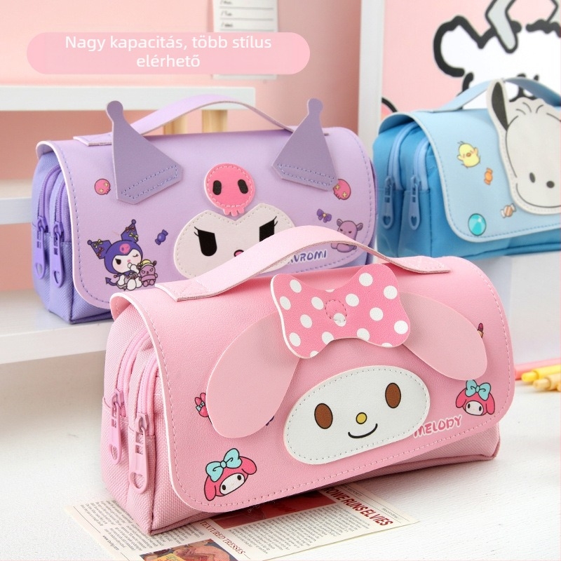 2024 Új általános és középiskolás diákoknak való ceruzatáska Aranyos lányos írószertáska Nagy kapacitású írószerdoboz Rajzfilm tárolótáska Nagykereskedelem