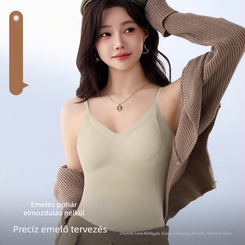 Egyszínű, állítható, gyönyörű hátú, jégselyemből készült, nyommentes trikó, fix kosaras, vékony, lélegző, mindenhez illő alsó felső lányoknak