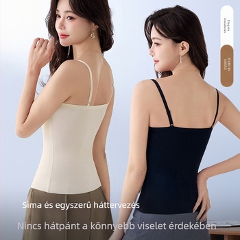 Egyszínű, állítható, gyönyörű hátú, jégselyemből készült, nyommentes trikó, fix kosaras, vékony, lélegző, mindenhez illő alsó felső lányoknak