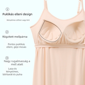 Női nyári, nagykereskedelmi modális hálóing mellkaspánttal, hosszú szoknya, vékony, plus size, pizsamát is viselhet egy generációnyi hajjal.
