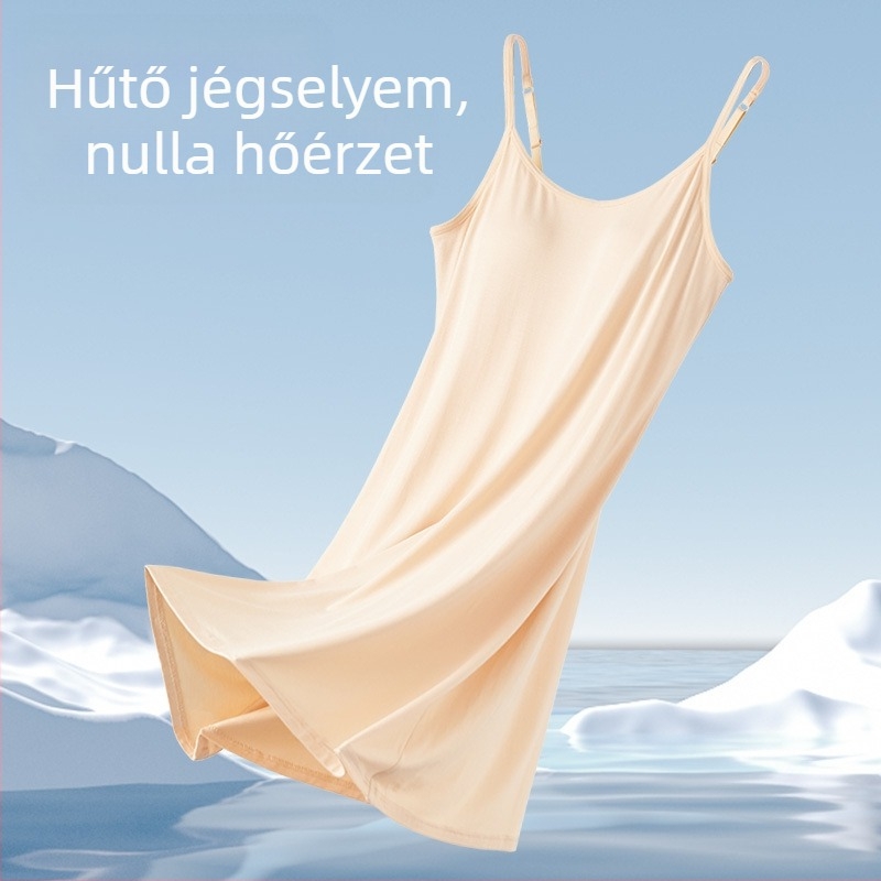 Női nyári, nagykereskedelmi modális hálóing mellkaspánttal, hosszú szoknya, vékony, plus size, pizsamát is viselhet egy generációnyi hajjal.