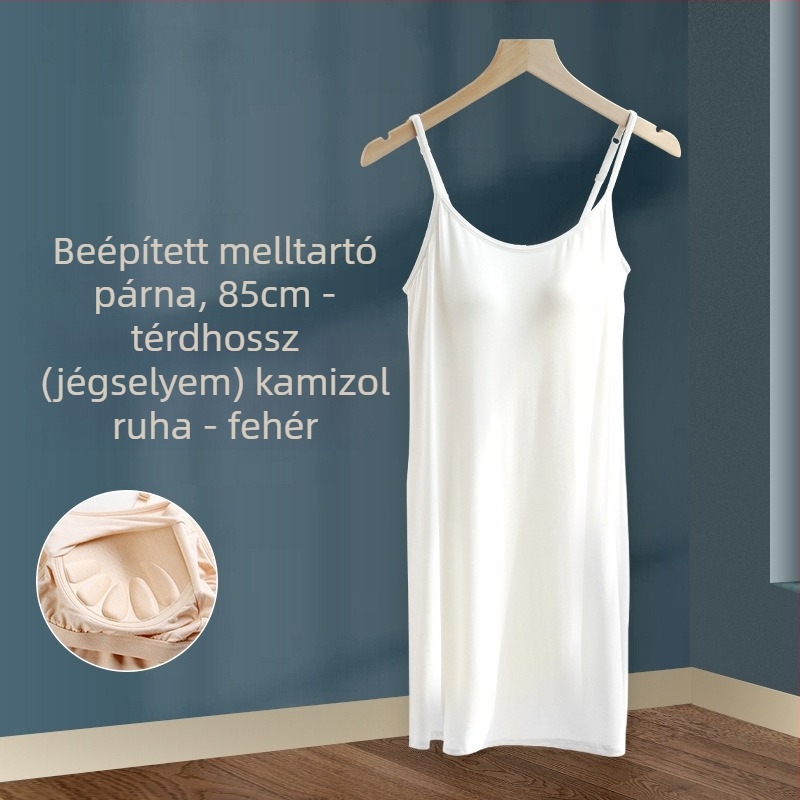 Női nyári, nagykereskedelmi modális hálóing mellkaspánttal, hosszú szoknya, vékony, plus size, pizsamát is viselhet egy generációnyi hajjal.