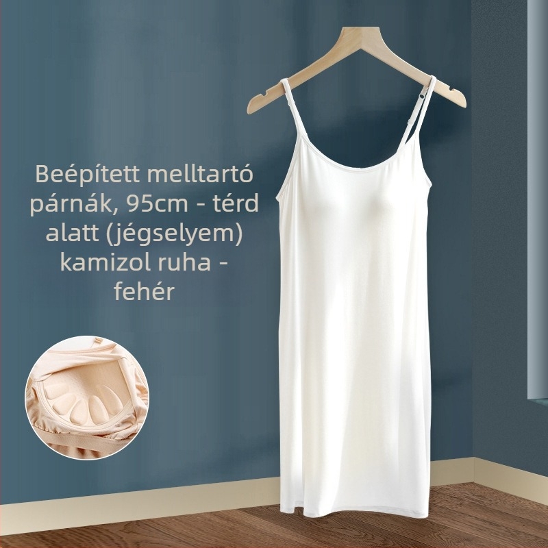 Női nyári, nagykereskedelmi modális hálóing mellkaspánttal, hosszú szoknya, vékony, plus size, pizsamát is viselhet egy generációnyi hajjal.