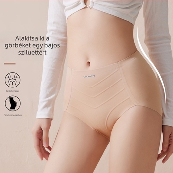 Közepesen magas derekú női alsó, egyrészes, nyommentes, antibakteriális, pamut, áttört, vékony, lélegző, has- és csípőemelő alsó